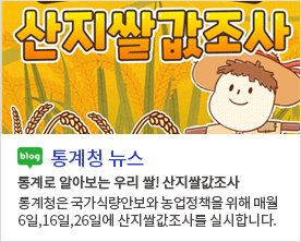 산지쌀값조사 blog 통계청 뉴스 통계로 알아보는 우리 쌀! 산지쌀값조사 통계청은 국가식량안보와 농업정책을 위해 매월 6일,16일,26일에 산지쌀값조사를 실시합니다.