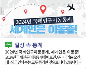 2024년 국제인구이동통계 세계인은 이동중! blog 일상 속 통계 2024년 국제인구이동통계, 세계인은 이동중! 2024년 국제인구이동통계에 따르면, 우리나라를 오간 내·외국인의 수는 모두 증가한 것으로 나타났습니다..