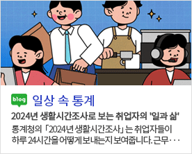blog 일상 속 통계 2024년 생활시간조사로 보는 취업자의 '일과 삶'통계청의 「2024년 생활시간조사」는 취업자들이 하루 24시간을 어떻게 보내는지 보여줍니다. 근무...